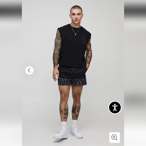 NWT BoohooMan Shrunken Boxy Heavyweight Varsity Tank, Size M - Picture 4 of 6